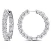 Created Forever 7ct Tw Lab-grown Diamond Inside Outside Hoop Earrings In 14k White Gold In Silver