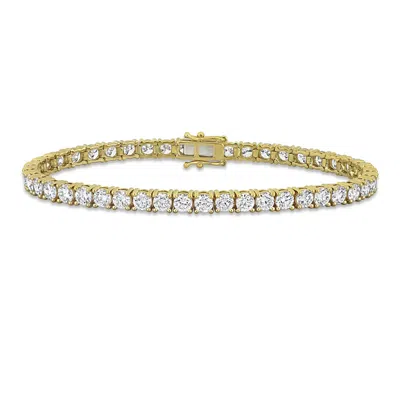 Created Forever 9 1/2ct Tw Lab-grown Diamond Tennis Bracelet In 14k Yellow Gold - 7.25 In