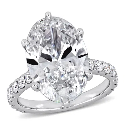 Created Forever 9.06ct Tw Oval Center Lab-grown Diamond Engagement Ring In14k White Gold (igi Certif In Metallic