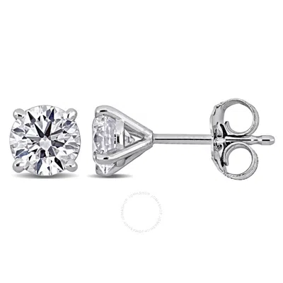 Created Forever Certified 1ct Tdw Lab-created Diamond Solitaire Stud Earrings In 14k White Gold In Metallic