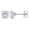 Created Forever Certified 2ct Lab-created Diamond Solitaire Stud Earrings In 14k White Gold In White