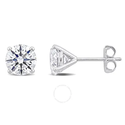 Created Forever Certified 2ct Tdw Lab-created Diamond Solitaire Stud Earrings In Platinum In Metallic