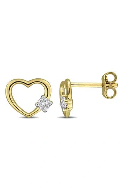 Created Forever Lab-grown Diamond Heart Earrings In Gold