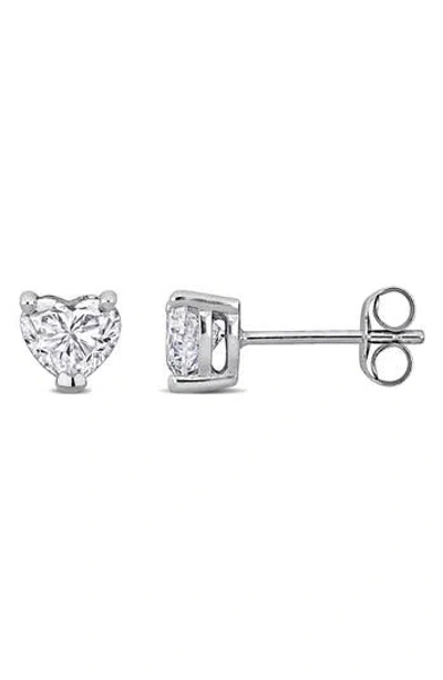 Created Forever Lab-grown Diamond Heart Stud Earrings In White