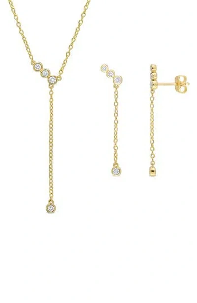 Created Forever Lab Grown Diamond Lariat Necklace & Drop Earrings Set In Gold
