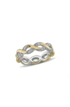 Created Forever Lab-grown Diamond Two-tone Eternity Band Ring In Silver