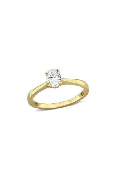 Created Forever Oval Lab Grown Diamond Solitaire Ring In Gold