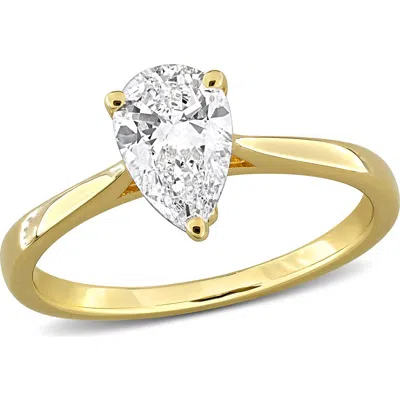 Created Forever Pear Cut Lab Grown Diamond Solitaire Ring In Gold