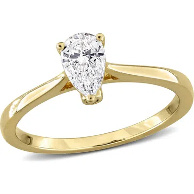 Created Forever Pear Lab Grown Diamond Solitaire Ring In Gold