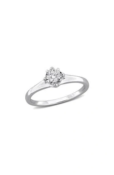 Created Forever Round Lab Grown Diamond Solitaire Ring In Silver