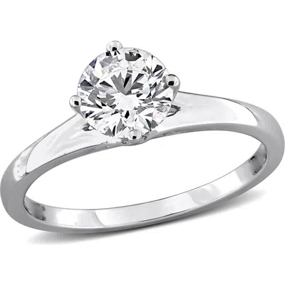 Created Forever Round Lab Grown Diamond Solitaire Ring In Metallic