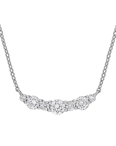 Created Forever Silver 0.33 Ct. Tw. Lab-grown Diamond Necklace In Purple