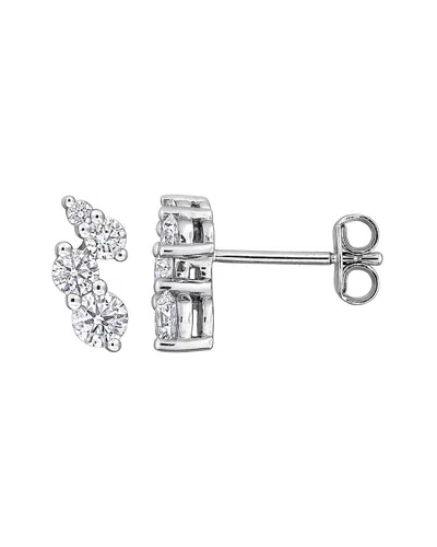 Created Forever Silver 0.34 Ct. Tw. Lab-grown Diamond Stud Earrings In Neutral