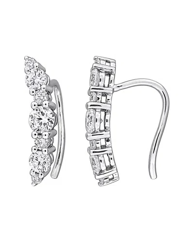 Created Forever Silver 0.36 Ct. Tw. Lab-grown Diamond Climber Earrings In White