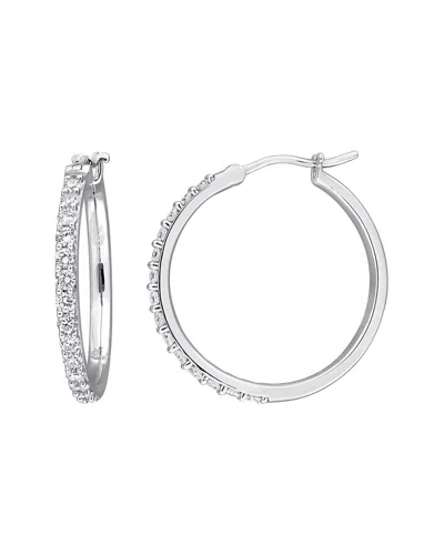 Created Forever Silver 0.98 Ct. Tw. Lab-grown Diamond Hoop Earrings