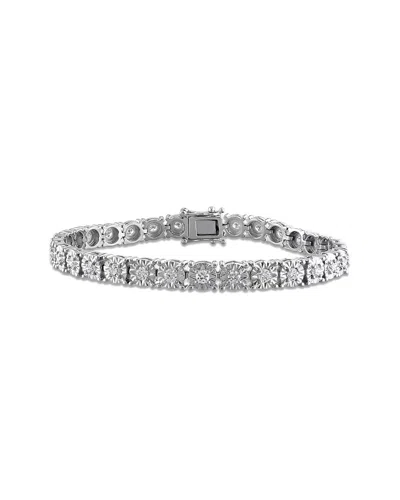 Created Forever Silver 2.01 Ct. Tw. Lab-grown Diamond Tennis Bracelet In Pattern