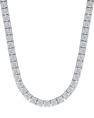 Created Forever Silver 2.55 Ct. Tw. Lab-grown Diamond Tennis Necklace In Pattern