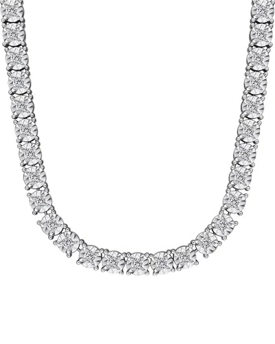 Created Forever Silver 7.03 Ct. Tw. Lab-grown Diamond Tennis Necklace In Purple