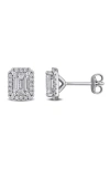 Created Forever 2 Ct Emerald And Round Lab Grown Diamonds Tw Fashion Post Earrings Silver In Silver