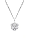 Created Forever Sterling Silver Lab Grown Diamond Cluster Pendant Necklace In White