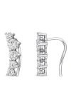 Created Forever Sterling Silver Lab Grown Diamond Ear Crawlers In Silver