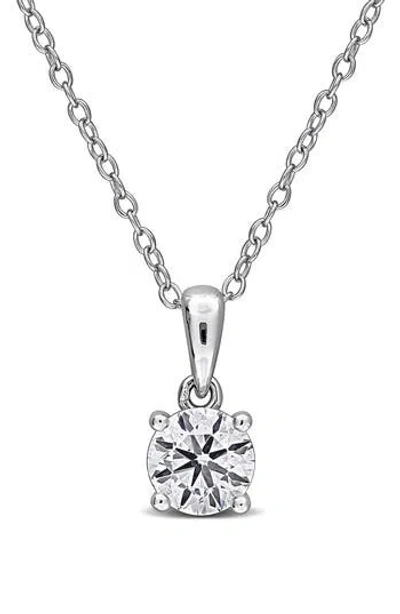 Created Forever 1 Ct Tw Lab-grown Diamond Solitaire Pendant With Chain In Sterling Silver In White