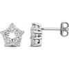 Created Forever Sterling Silver Lab Grown Diamond Star Stud Earrings In Silver