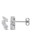Created Forever Sterling Silver Lab Grown Diamond Stud Earrings In Metallic