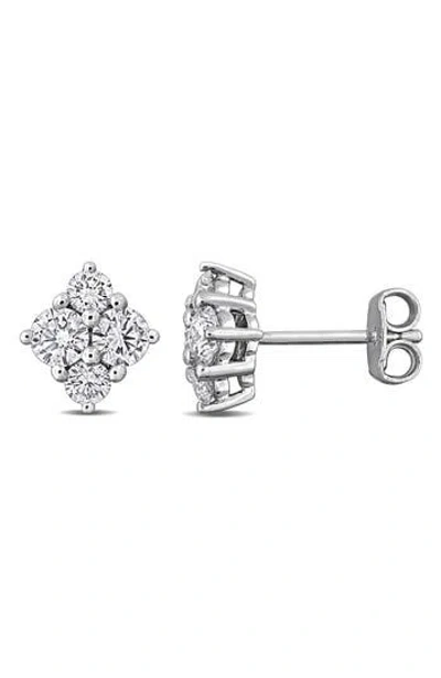 Created Forever 1 Ct Lab Grown Diamond Tw Fashion Post Earrings Silver In Metallic
