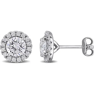 Created Forever 2 Ct Lab Grown Diamond Tw Fashion Post Earrings Silver In Metallic