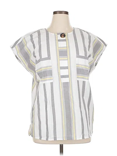 Pre-owned Creation L Short Sleeve Blouse In Gray