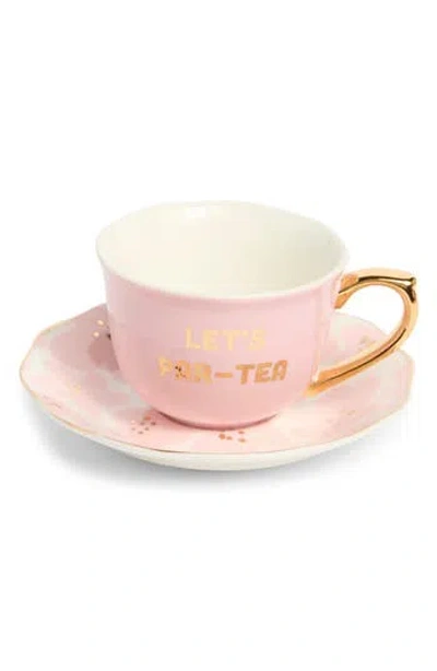 Creative Brands Ceramic Tea Cup & Saucer Set In Pink