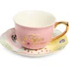 Creative Brands Ceramic Tea Cup & Saucer Set In Pink