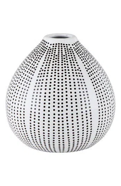 Creative Brands Dotted Ceramic Vase In White