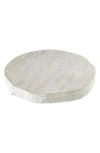 Creative Brands Large Textured Mango Wood Tray In White