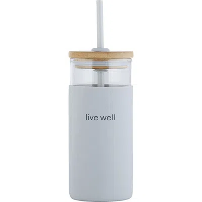 Creative Brands Live Well 18-ounce Glass Tumbler In Gray