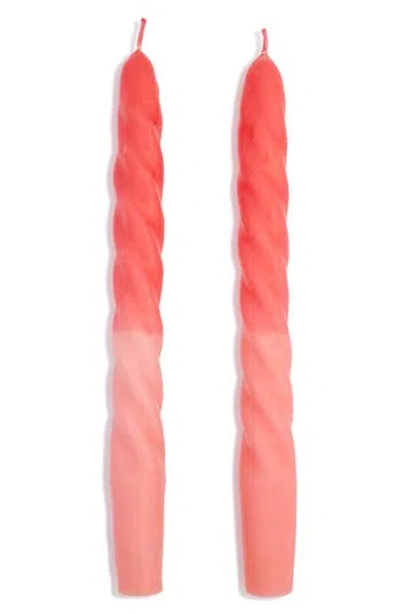 Creative Brands Set Of 2 Taper Candles In Red