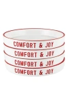 Creative Brands Set Of 4 Comfort & Joy Tapas Plates In Multi