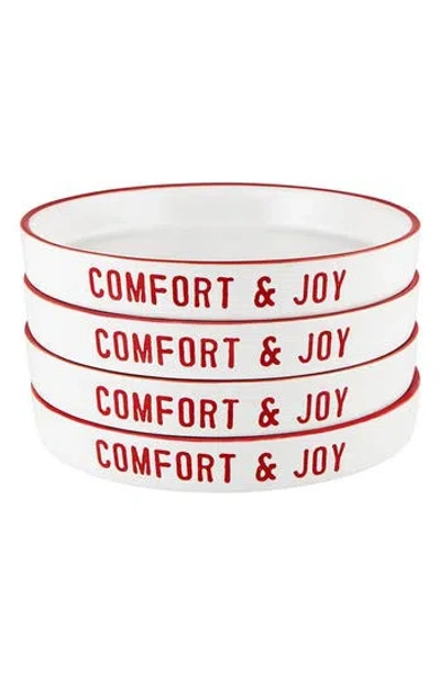 Creative Brands Set Of 4 Comfort & Joy Tapas Plates In Multi