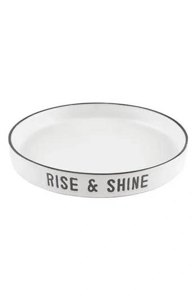 Creative Brands Set Of 4 Rise & Shine Ceramic Plates In White