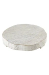 Creative Brands Small Textured Mango Wood Tray In White