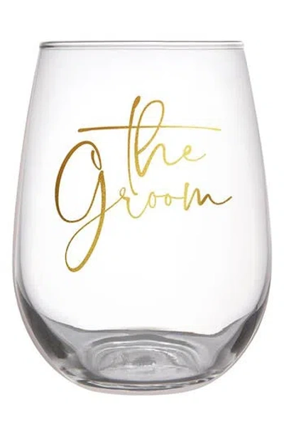 Creative Brands The Groom Stemless Wine Glass In Transparent