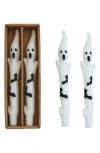 Creative Co-op 2-pack Ghost Taper Candles In White