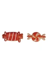 Creative Co-op Candy Shaped Stoneware Plate In Red