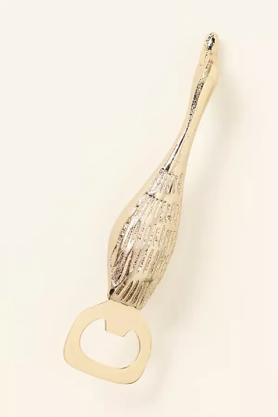 Creative Co-op Duck Bottle Opener In Gold