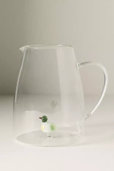 Creative Co-op Duck Glass Pitcher In Transparent