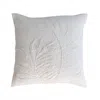 Creative Co-op Embroidered Botanical Pillow In White In White