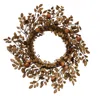Creative Co-op Faux Leaf Wreath With Pinecones And Rose Hips In Multi Color