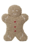 Creative Co-op Gingerbread Man Accent Pillow In Brown