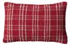 Creative Co-op Hand-woven Recycled Cotton Chindi Lumbar Pillow In Plaid In Red